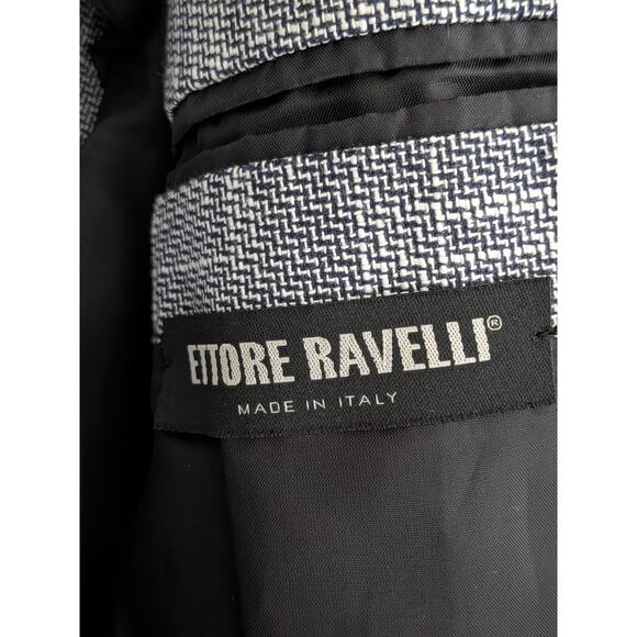 NWT Ettore Ravelli Blazer Suit Jacket Slate Blue Size 36 Cotton Italy Sport Coat - Picture 8 of 10